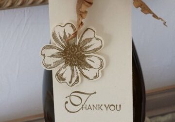 Dressing up a Wine Bottle with Flower Shop Stamps