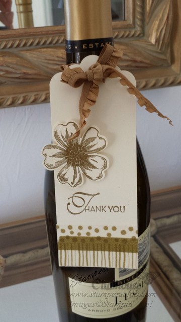 Dressing up a Wine Bottle with Flower Shop Stamps