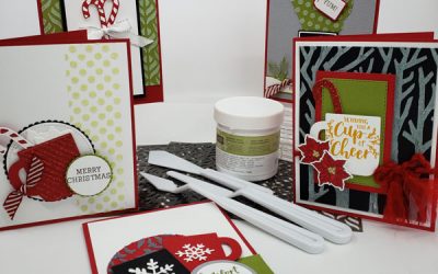 Cup of Christmas Stamps meet up with some Shimmer Paste