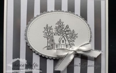 Silver & White Still Scenes Christmas Cabin
