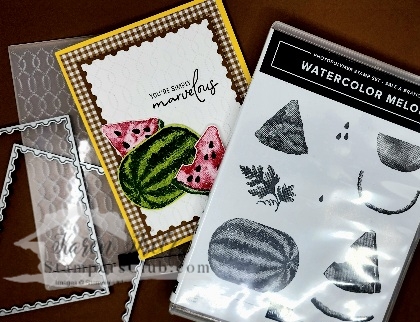 watercolor melon card supplies