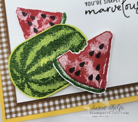 watercolor melon card detail
