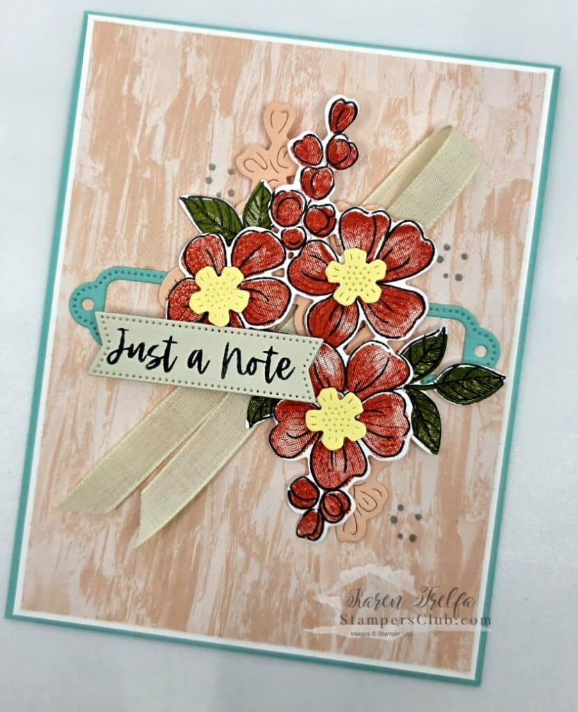 Fragrant Layers floral card tutorial by Karen Trelfa