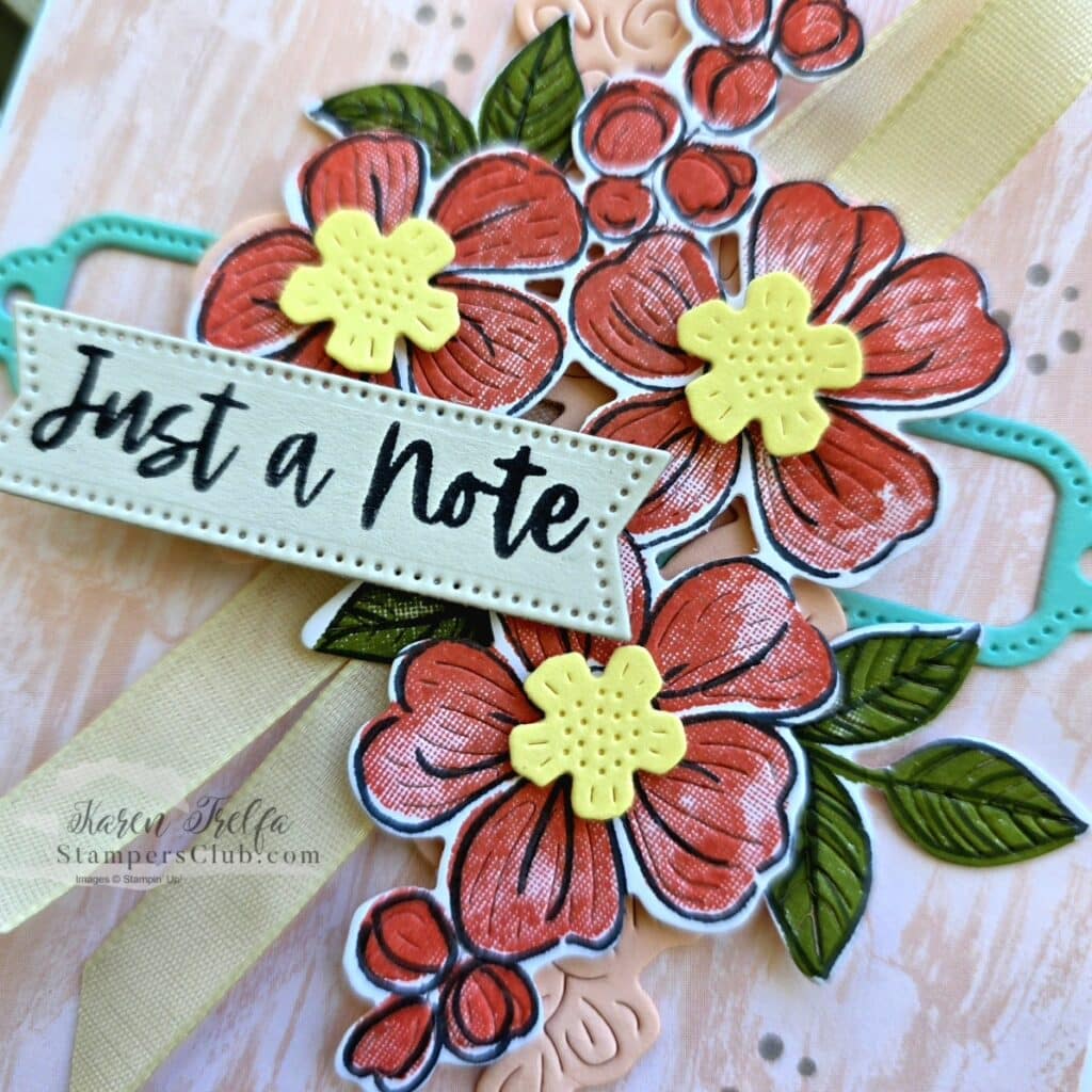 Layered floral card detail Fragrant Layers Stampin Up
