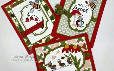 3 Sweet Bugs Cards from Our June Discovery Class