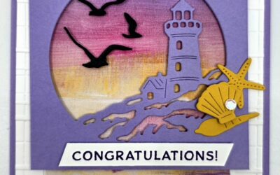 Sunset Coast Bundle: Purple & Gold Beach Congratulations Card Tutorial